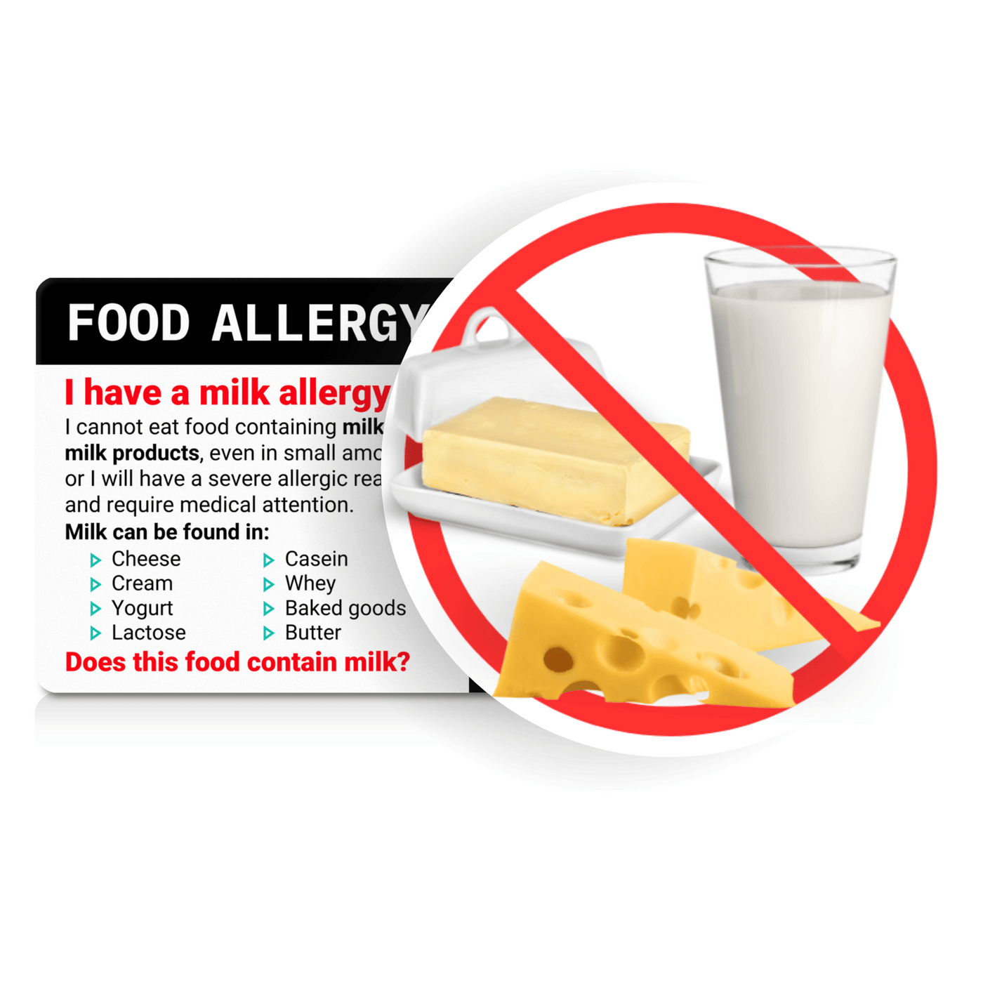 Milk Allergy Translation Card