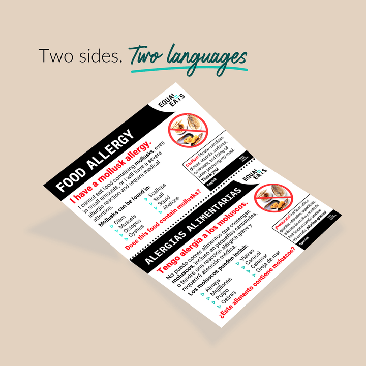 Mollusk Allergy Printable Card (PDF Download)
