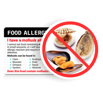 Mollusk Allergy Chef Card, Allergy to Molluscs