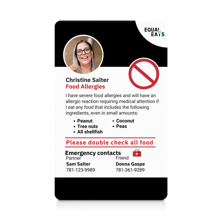 Classic Custom Multiple Food Allergy ID Card (EqualEats)