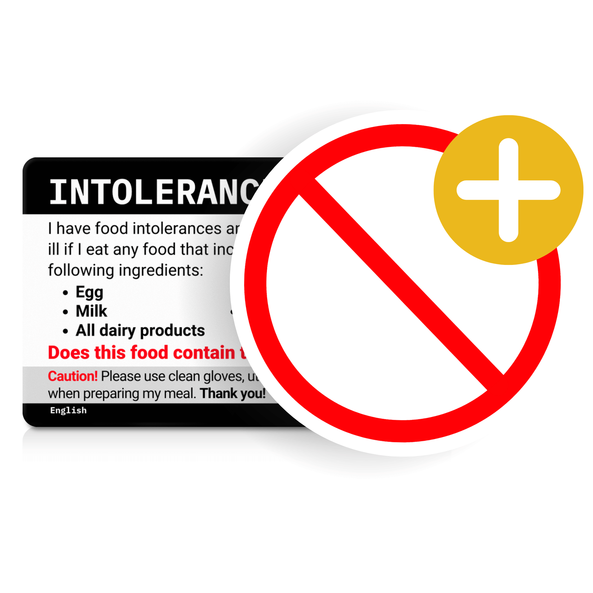 Customized Intolerance Card - Plastic Restaurant Card – Equal Eats