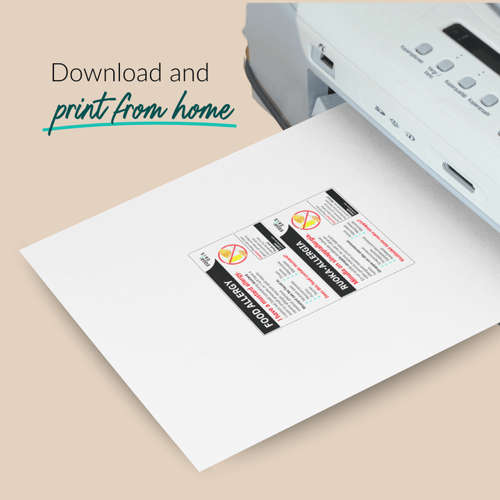 Mustard Allergy Printable Card (PDF Download)