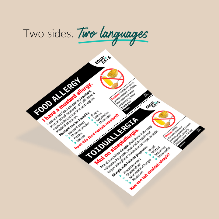 Mustard Allergy Printable Card (PDF Download)