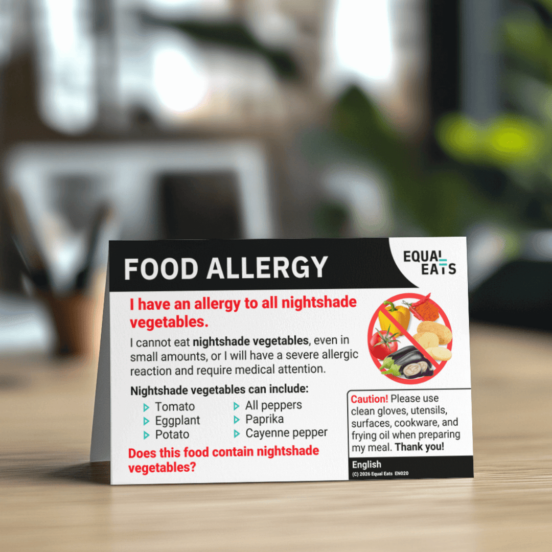 Nightshade Allergy Printable Card (PDF Download)