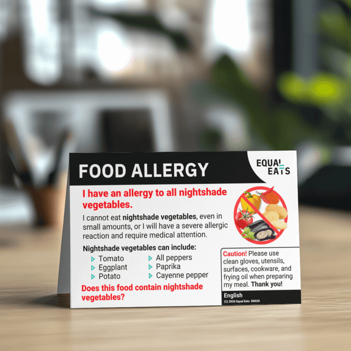 Nightshade Allergy Printable Card (PDF Download)