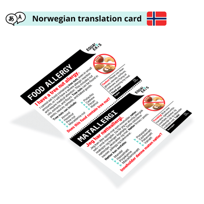 Norwegian Tree Nut Allergy Card