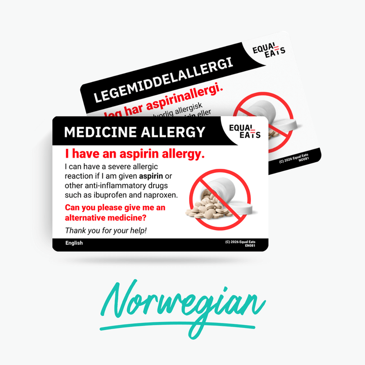 Norwegian Aspirin Allergy Card