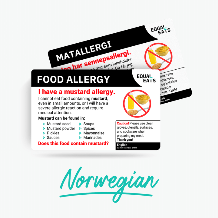 Norwegian Mustard Allergy Card