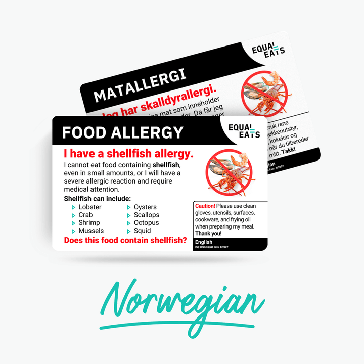 Norwegian Shellfish Allergy Card