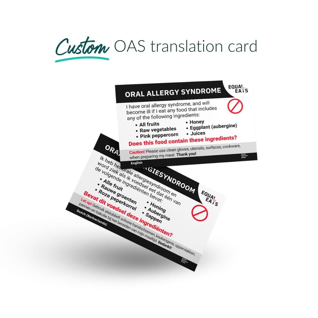 Printable Customized Oral Allergy Syndrome Card (Print at Home)