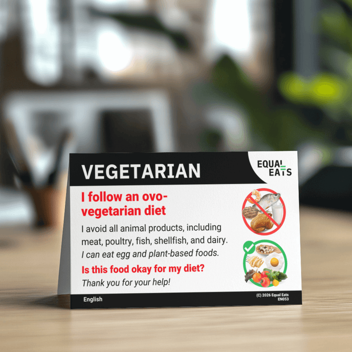 Ovo Vegetarian Diet Printable Card (PDF Download)