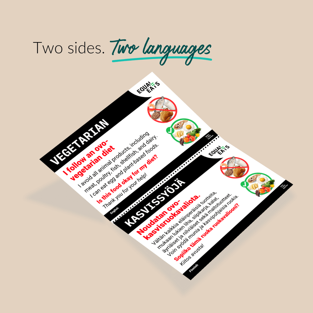 Ovo Vegetarian Diet Printable Card (PDF Download)