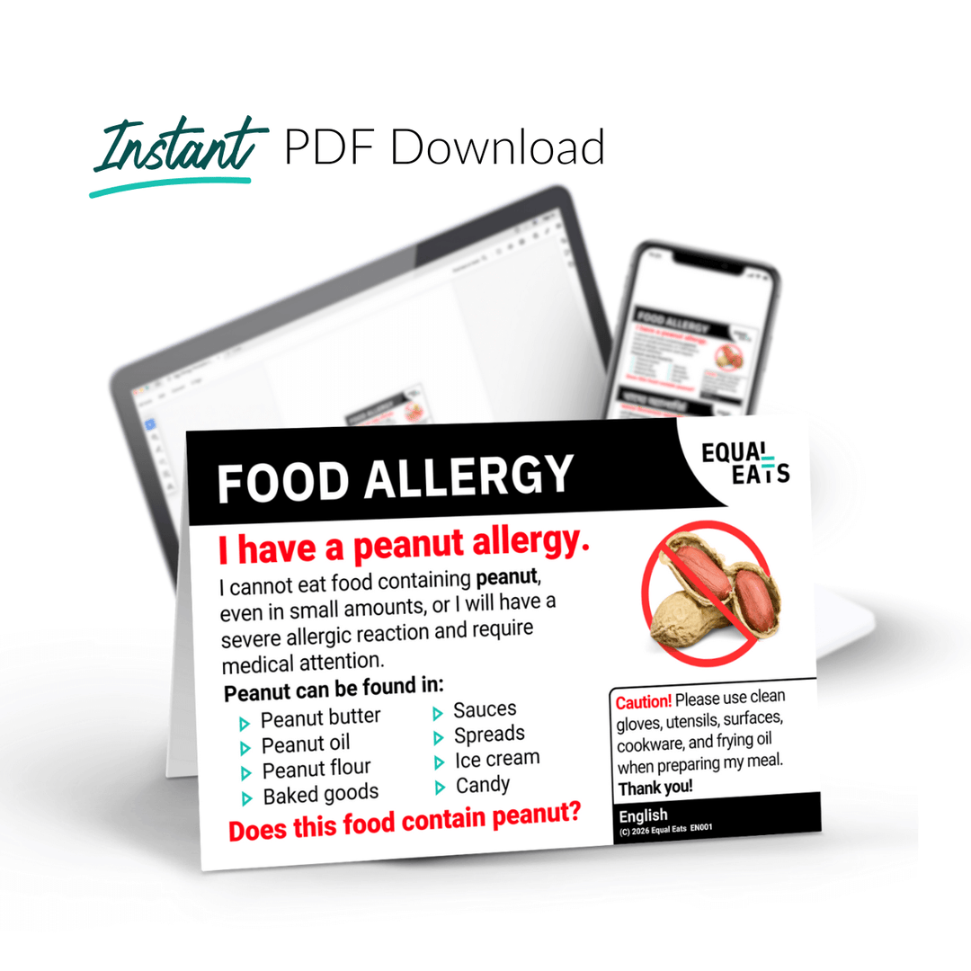 Peanut Allergy Printable Card (PDF Download)