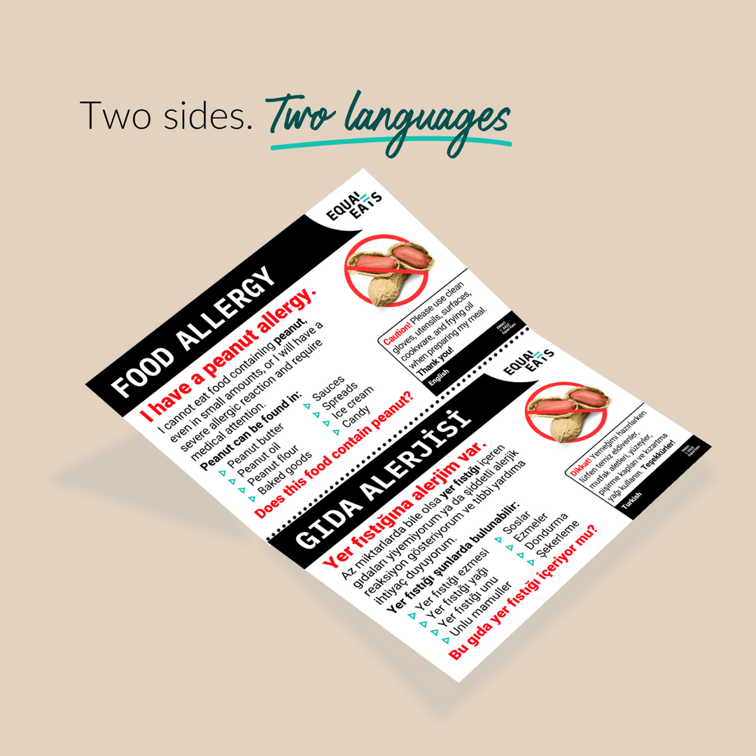 Peanut Allergy Printable Card (PDF Download)