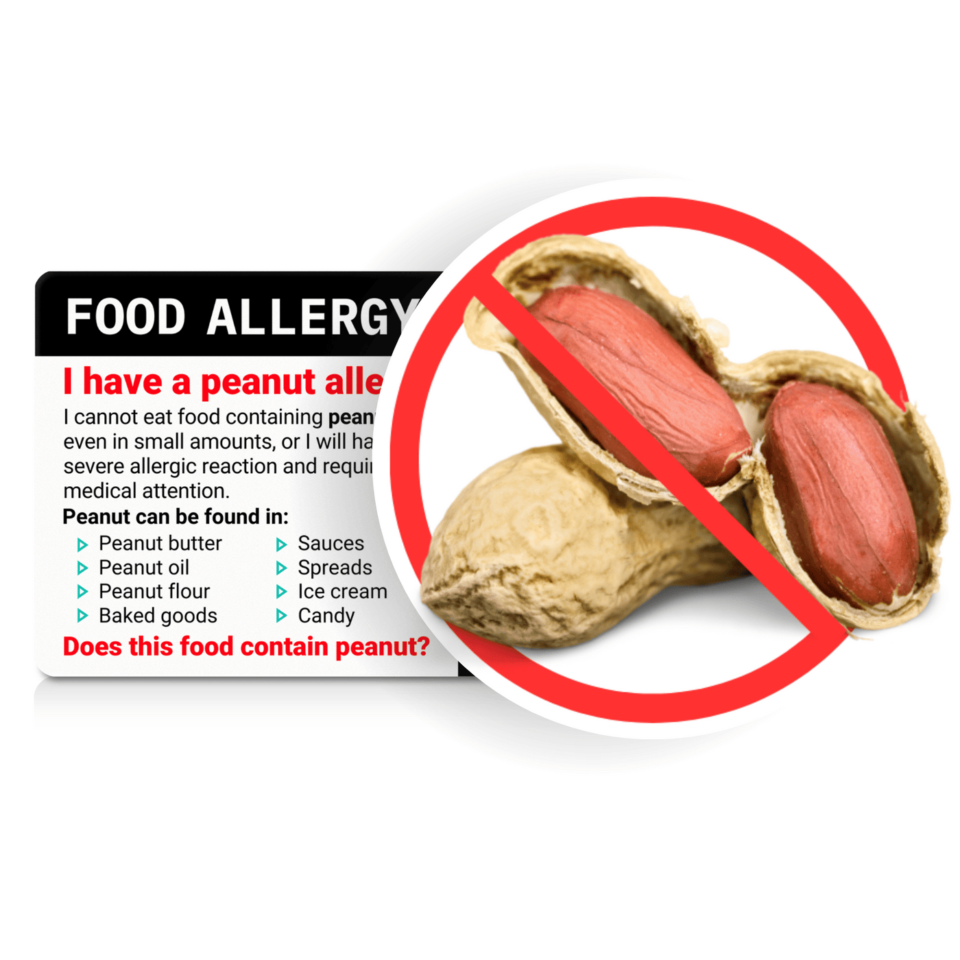 Peanut Allergy Alert Card
