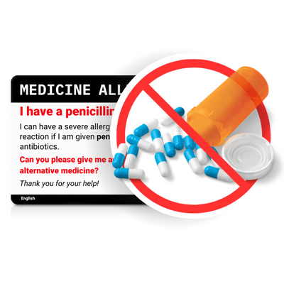 Penicillin Medicine Allergy Card