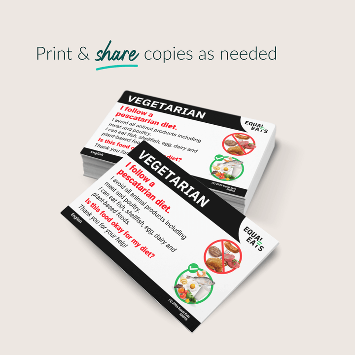Pescatarian Diet Printable Card (PDF Download)