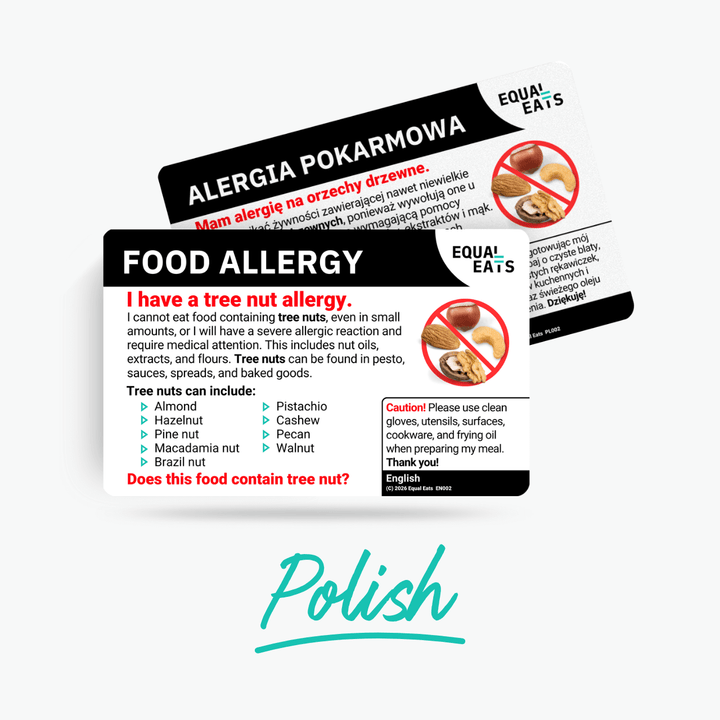 Polish Tree Nut Allergy Card