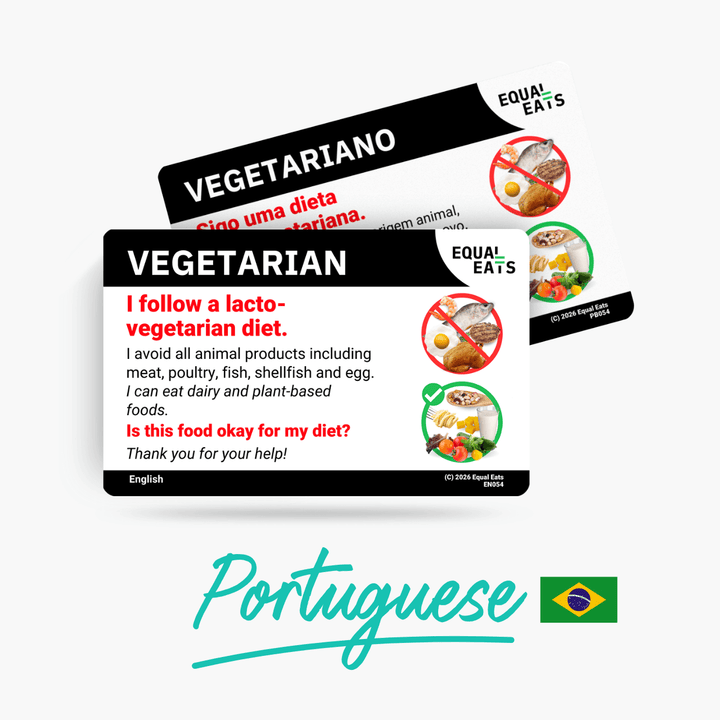Portuguese (Brazil) Lacto Vegetarian Card