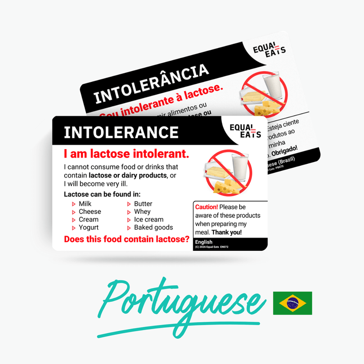 Portuguese (Brazil) Lactose Intolerance Card