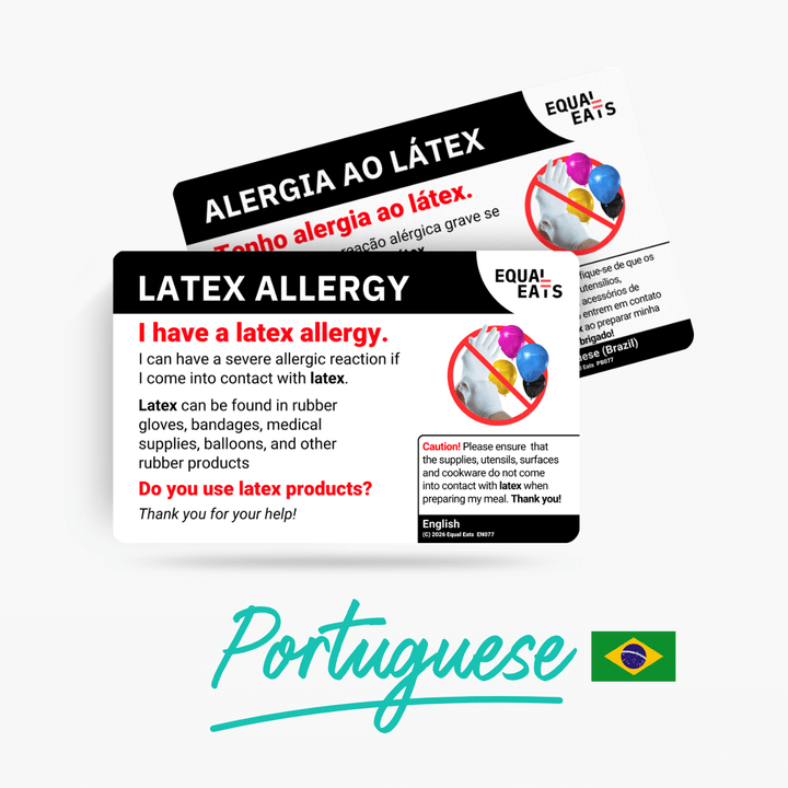 Portuguese (Brazil) Latex Allergy Card