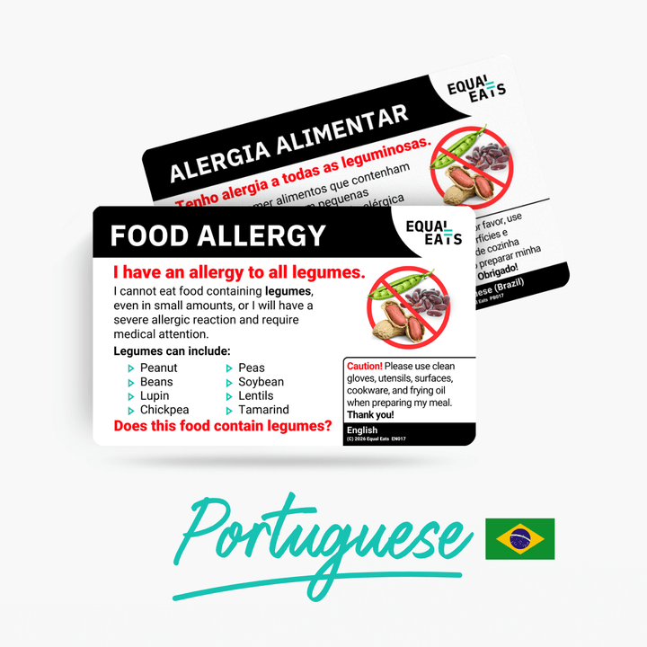 Portuguese (Brazil) Legume Allergy Card