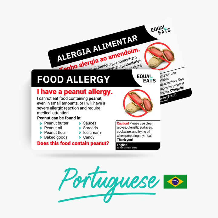 Portuguese (Brazil) Peanut Allergy Card