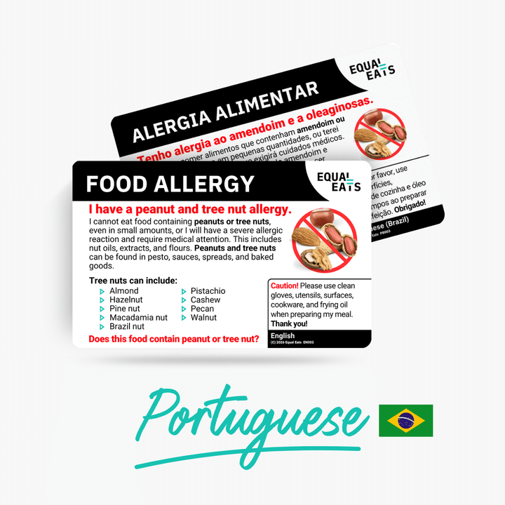 Portuguese (Brazil) Peanut and Tree Nut Allergy Card