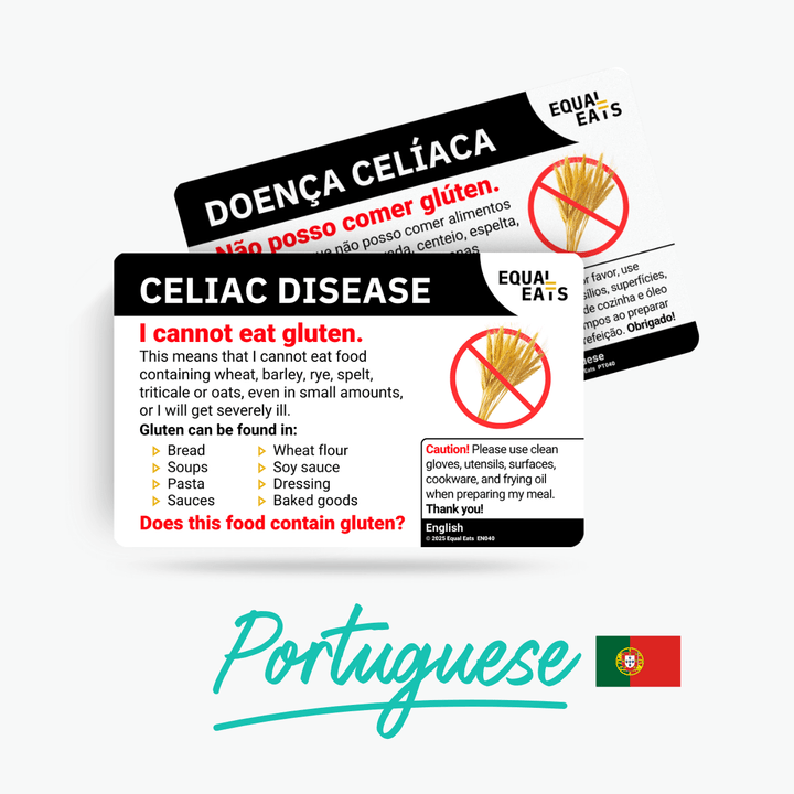 Portuguese (Portugal) Celiac Disease Card
