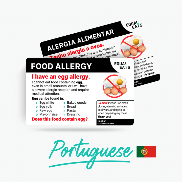 Portuguese (Portugal) Egg Allergy Card