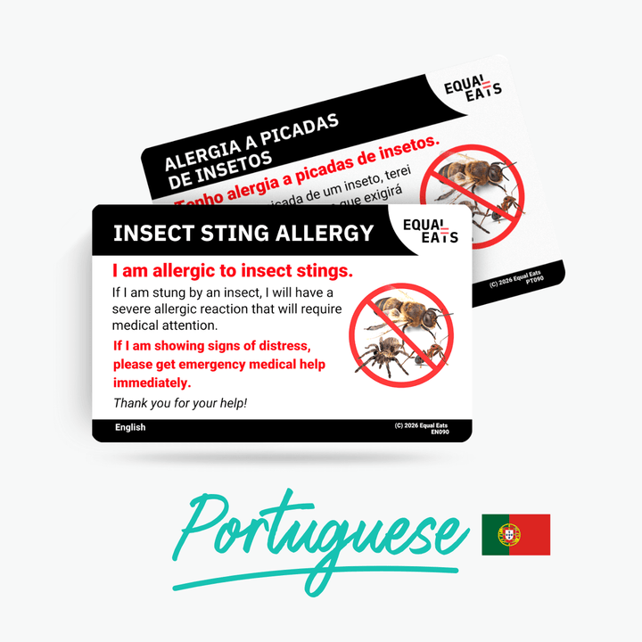 Portuguese (Portugal) Insect Sting Allergy Card