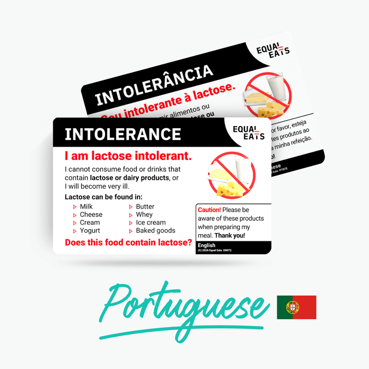 Portuguese (Portugal) Lactose Intolerance Card
