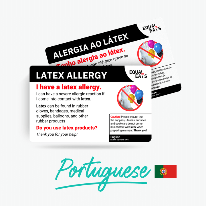 Portuguese (Portugal) Latex Allergy Card