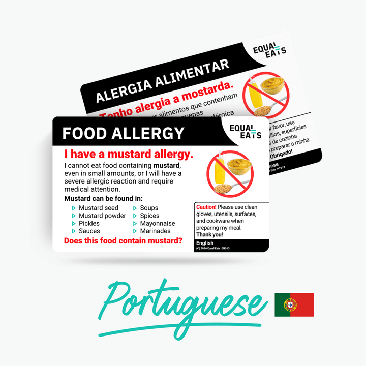 Portuguese (Portugal) Mustard Allergy Card