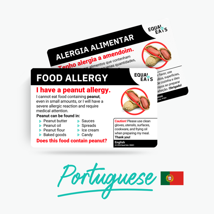 Portuguese (Portugal) Peanut Allergy Card