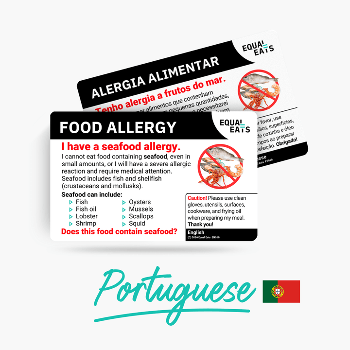 Portuguese (Portugal) Seafood Allergy Card
