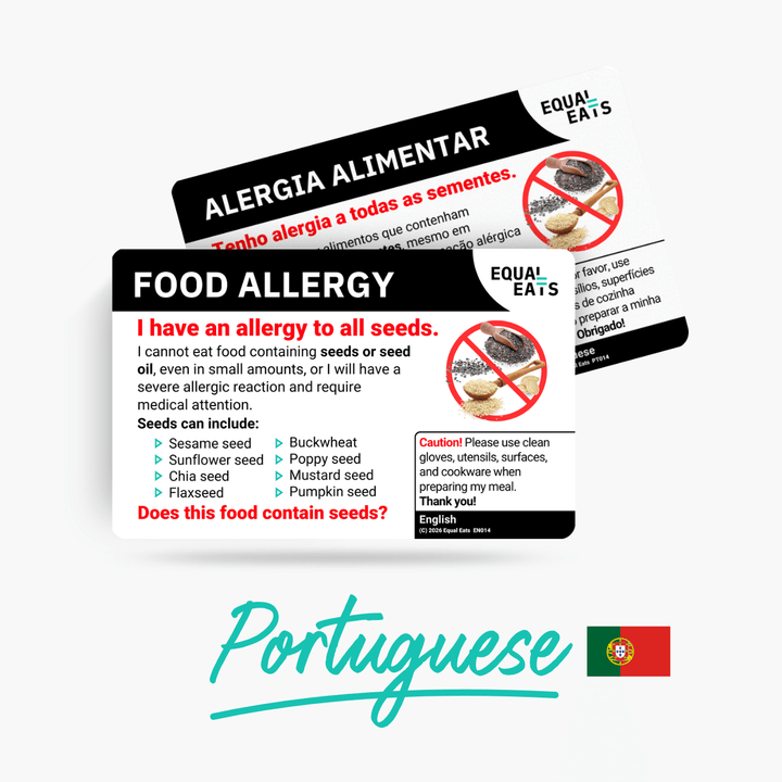 Portuguese (Portugal) Seed Allergy Card