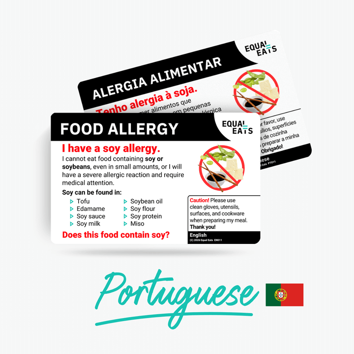 Portuguese (Portugal) Soy Allergy Card