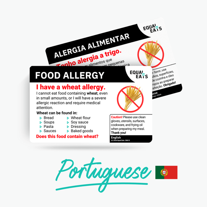 Portuguese (Portugal) Wheat Allergy Card