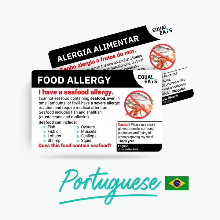 Portuguese (Brazil) Seafood Allergy Card