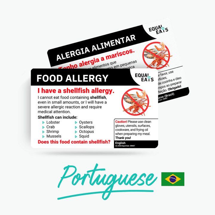 Portuguese (Brazil) Shellfish Allergy Card