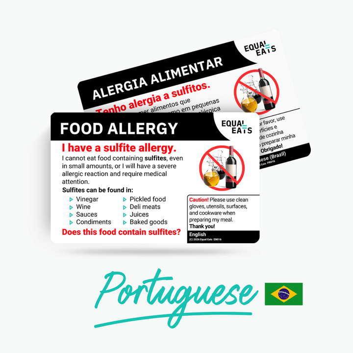 Portuguese (Brazil) Sulfite Allergy Card