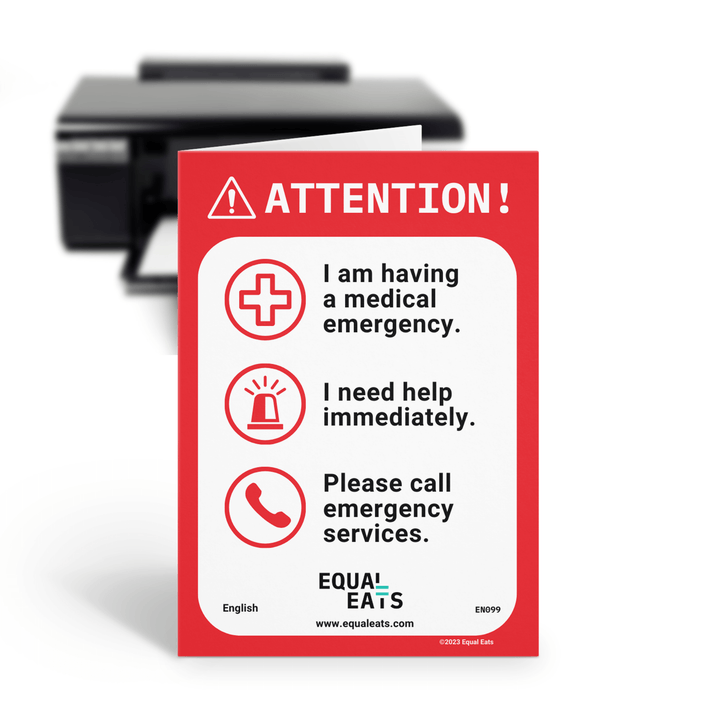 Printable Emergency Card Equal Eats