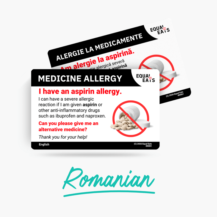 Romanian Aspirin Allergy Card