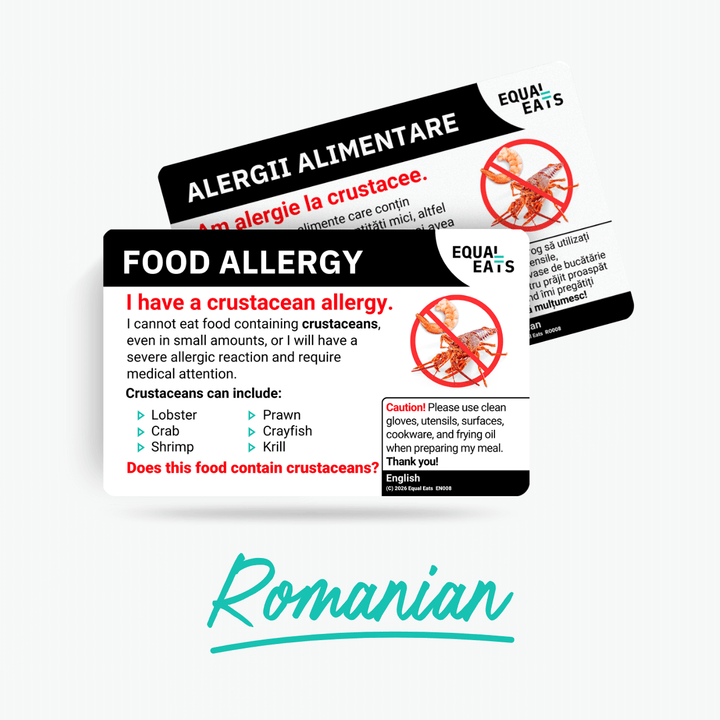 Romanian Crustacean Allergy Card
