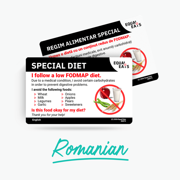 Romanian Low FODMAP Card