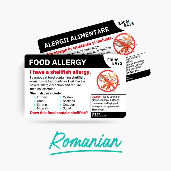 Romanian Shellfish Allergy Card