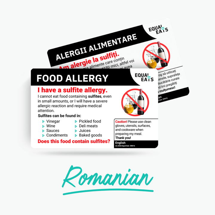 Romanian Sulfite Allergy Card