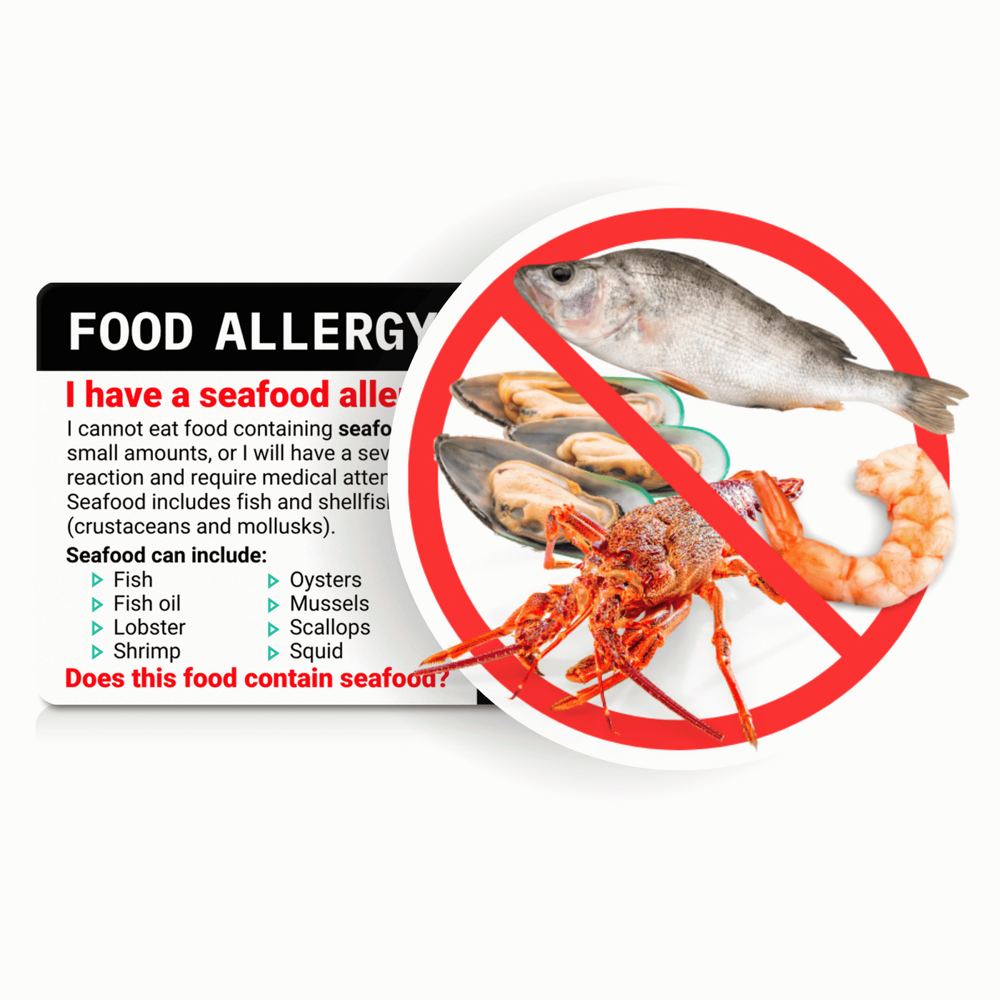 Seafood Allergy Alert Card Equal Eats
