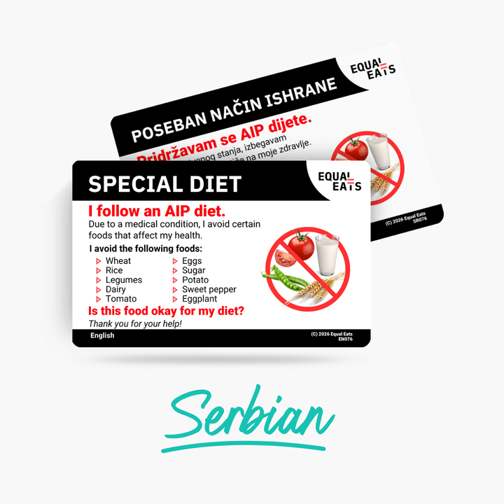 Serbian AIP Diet Card